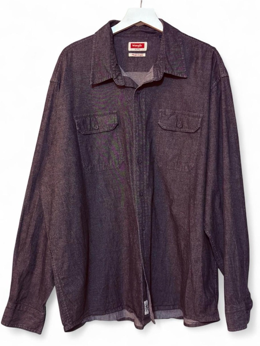Wrangler Men's Black Denim Button-Up Shirt